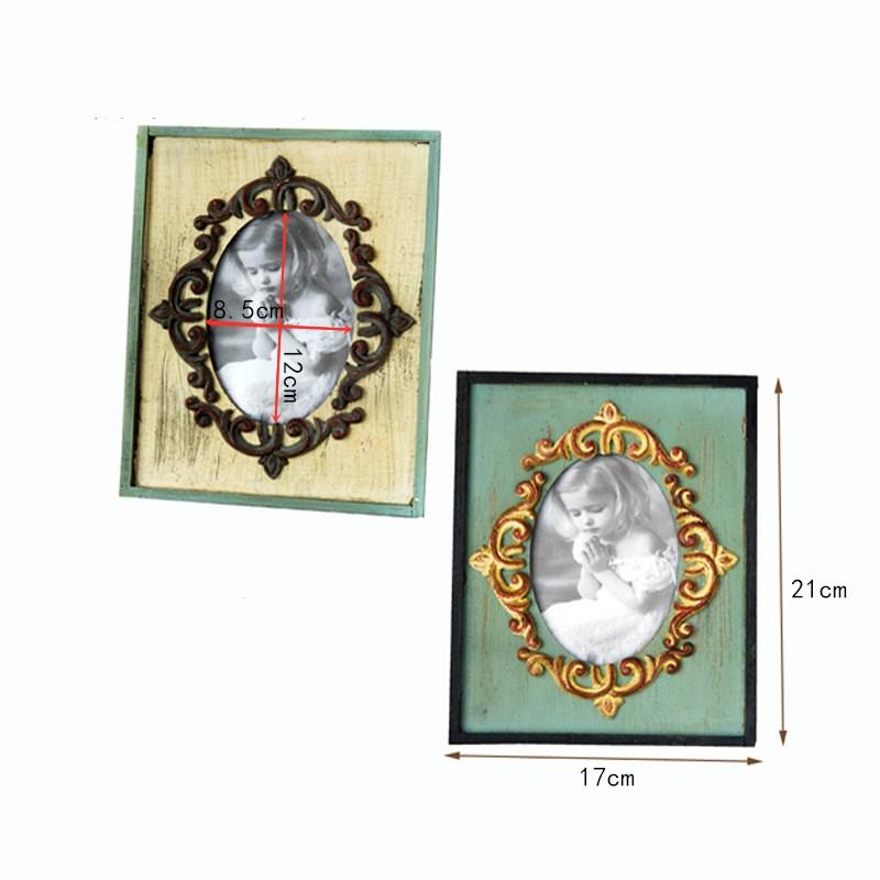 Fotorámeček evropský retro dřevěný fotorámeček obdélníkový dutý stolní dekorace kancelář noční stolek bytová dekorace fotorámeček