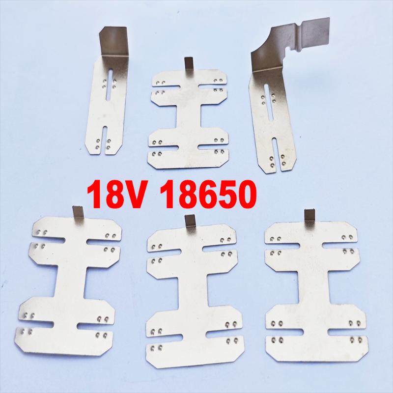 1 Sett Elektrisk Verktøy DIY Tilbehør For 18V 18650 21700 Litiumbatteri Nikkelplate Battericellekontakt