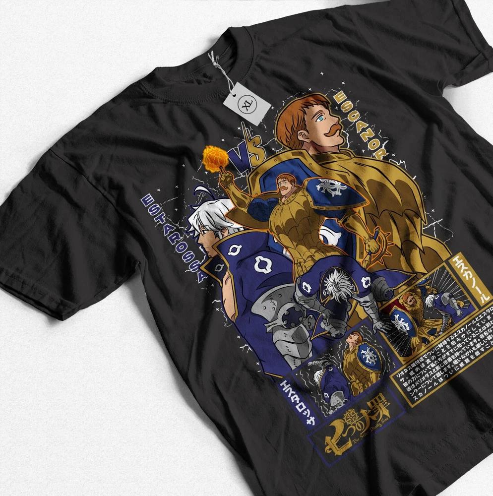 Anime The Seven Deadly Sins Escanor Lions Sin Of Pride Black TShirt All Size S