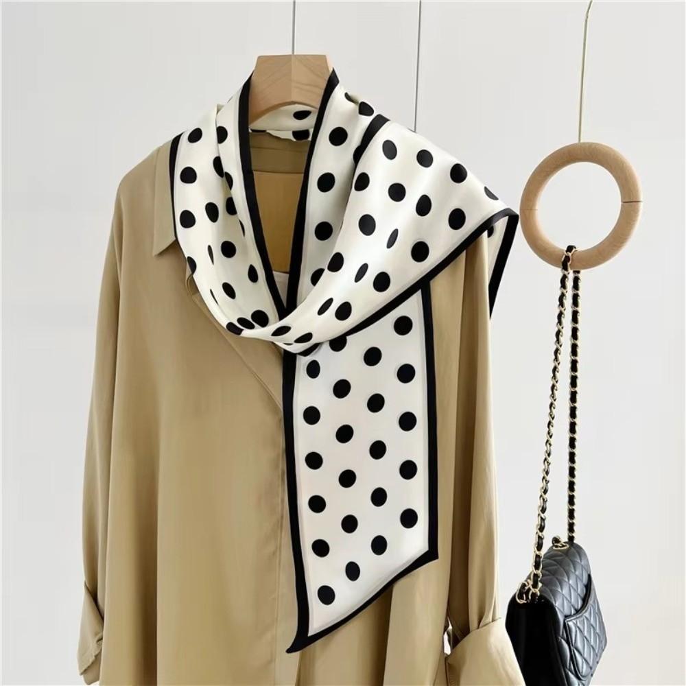 Thin Foulard Neckerchief Long Hair Ribbon Luxury Narrow Scarf