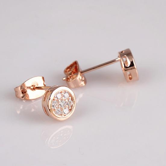 Lovely Round Zircon Ear Studs Women Girl Party Earrings Piercing Jewelry Charm