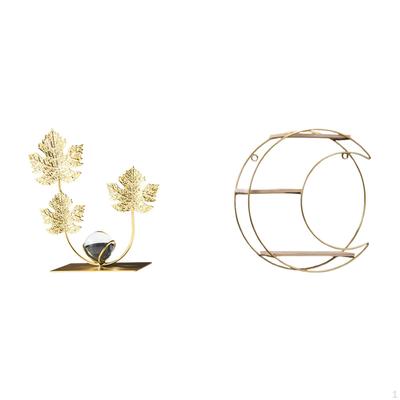 Y Tiered Sculpture Bookshelf Ornament Modern Home Decor Metal Wall Hanging Shelf Collectibles Space