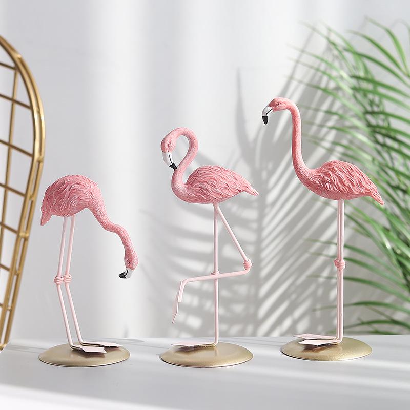 Flamingo Ornaments Artwork Pink Resin Crafts Desktop Decoration Ins Home Office Living Room Decoration Originality Toys Gift