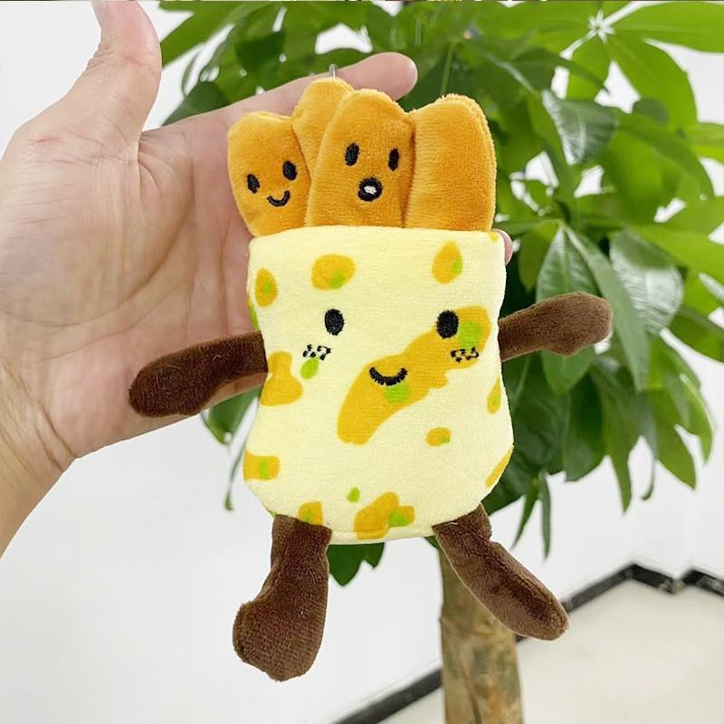 Plush Adorable Short Meat Bun Keyring Creative Doll Soft Toy For Unique Bag Hangers