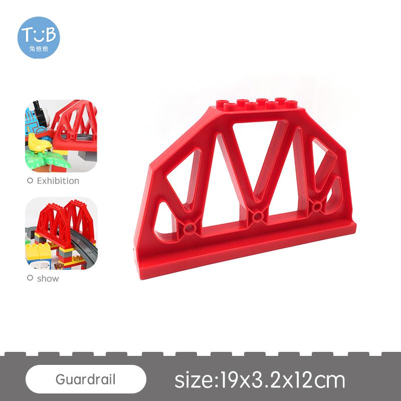 Big Size Block Bricks Train Tracks  Traffic Stop Lights Straight Duploes Black Accessories Diy Hot Toys For Children Baby Gift