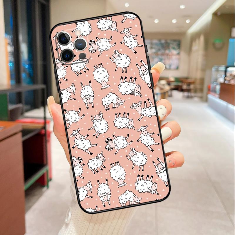 Cute Sheep Phone Case For iPhone 17 16 15 14 13 11 12 Pro Max mini 16 Plus 16e 17 Air Protective Cover
