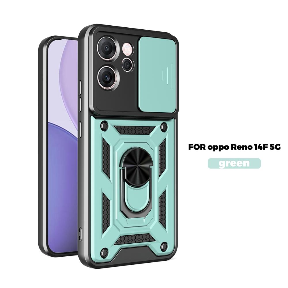 

For Reno 14F 5G Case Shockproof Armor Magnetic Holder Ring Phone Cover For Reno 14F 14 F Reno14F Camera Protection Fundas For Reno 14F зелёный