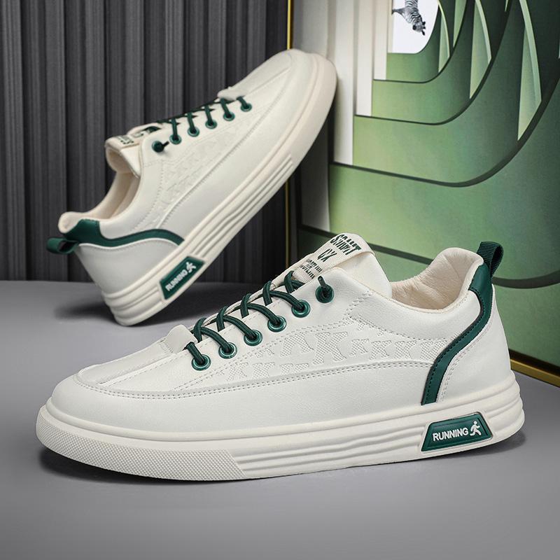 Men Classic White Board Shoes Black Low Top Sports Shoes Lace up Flat Light Youth Skateboard Shoes Casual Running Sneakers