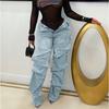 STREETRICH Fashion Detachable Buckle Irregular Jeans For Women High Waist Denim Pants Female Trendy