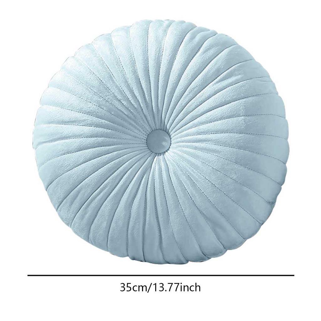 Velvet Pumpkin Backrest & Lumbar Pillow – Round Sofa and Bedside Cushion
