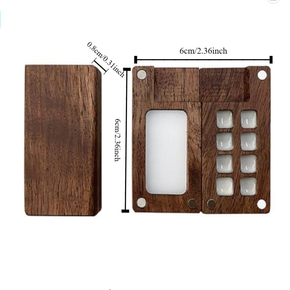 Empty Box Mini Watercolor Paint Palette Black Walnut 8 Grid 0.5ml Watercolor Paint Palette  Acrylic