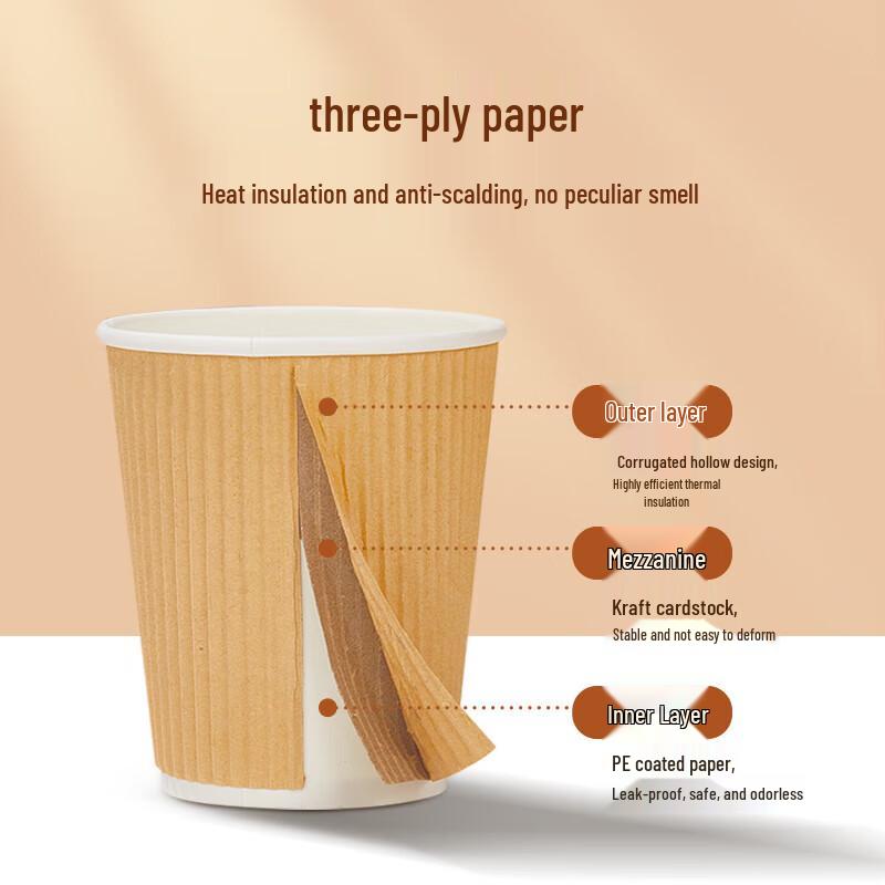 YOUAO Corrugated Paper Cups 280ml (32 Pack)