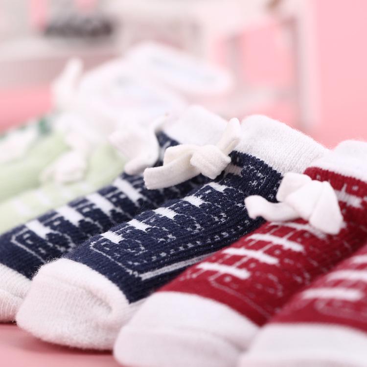 Fashionable Cute Shoe-Style Breathable Cotton Baby Socks for Autumn & Winter