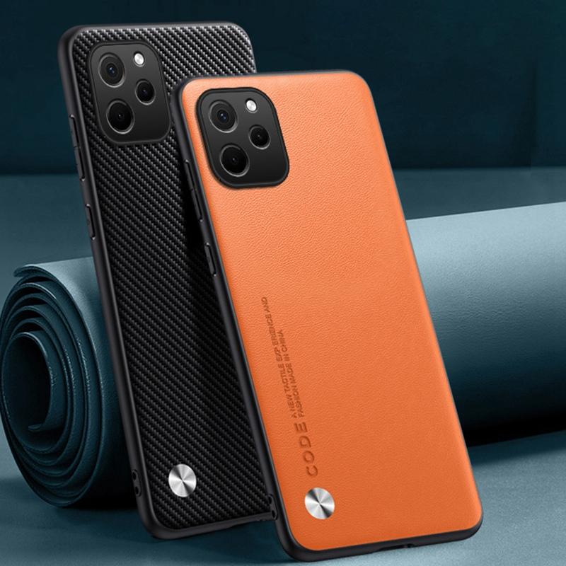 

Luxury PU Leather Case For Huawei Nova Y61 Back Cover Silicone Shockproof Full Protection Phone Case For Huawei Nova Y60 Coque For Huawei Nova Y61 матовий чорний колір