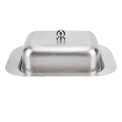 Stainless Steel Butter Dish With Lid Food Grade Dishwasher Safe Butter Holder Cheese Storage Box for Kitchen