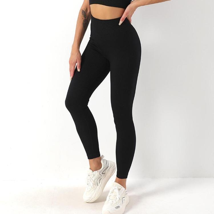 High Waist Women Yoga Pants Stretchy Seamless Leggings Gym Fitness Exercise Sports Clothes Solid