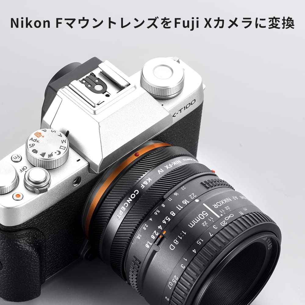 Concept IV Mount Adapter for Nikon Lenses To Fujifilm Manual Matte Infinity Direct from the Manufacturer K&F NIK-FX F-Mount X-Mount Cameras, Focus,