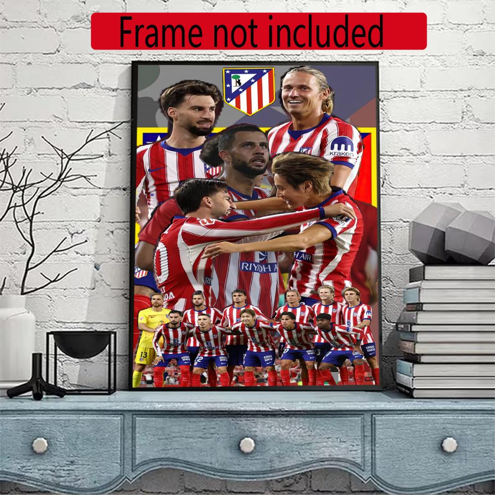 Atletico Madrid Diamond Painting Round Diamond Mosaic Rhinestones Diamond Embroidery Craft Kit Wall Decor Without Frame