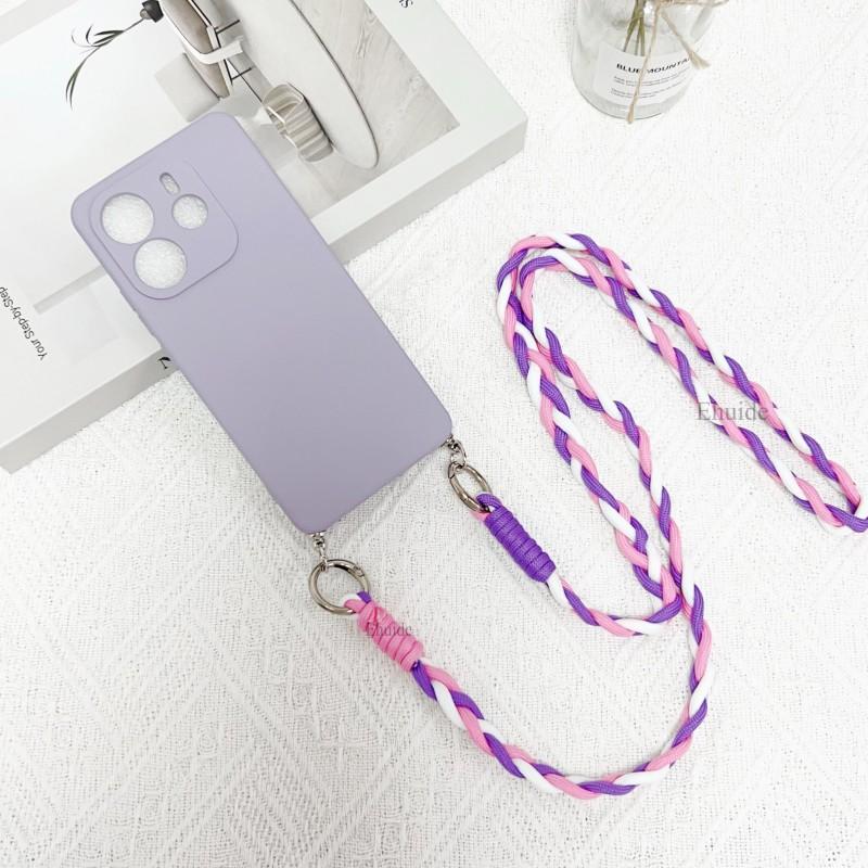 Crossbody Lanyard Case for Motorola Moto Edge 60 Fusion 50 Pro 40 Neo G85 G84 G54 G34 Necklace Soft Silicone Braid Strap Cover