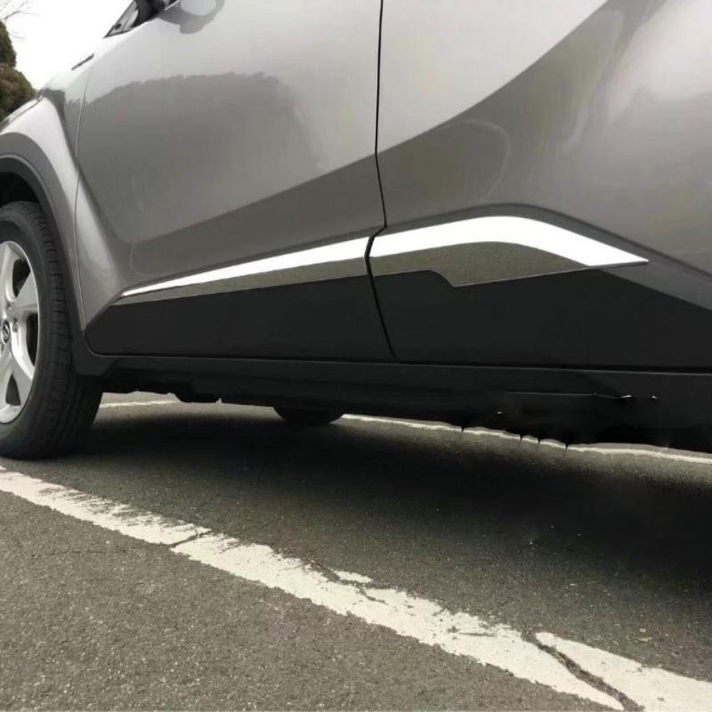 For Toyota CHR C-HR XA10 2018     ABS Chrome Door Body Side Skirt Accent Moulding Sticker Trim  Accessories