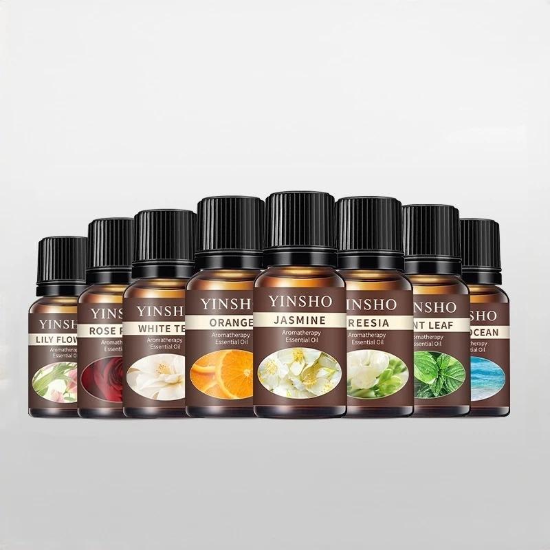 8 Aromen 10ml Ätherische Öle für Aroma Diffuser Luftbefeuchter Zuhause Wasserlöslich Lavendel Rose Eukalyptus Weißer Pfirsich Oolong