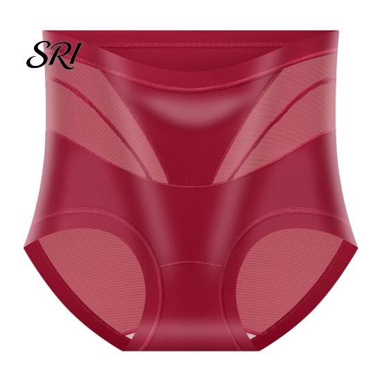 Moisture Wicking Panties Seamless High-Rise Tummy Control Briefs Women Breathable Microfiber Underwear Stretch Soft Stretchy Silky Fabric Mesh Panels