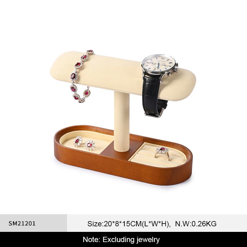 Solid Wood Watches Display Stands Base Watch Necklace Bracelet Organizer Rack Bangle Scrunchie Headband Showcase Stands
