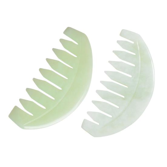 Jade Comb Scratchless Hurtless to Scalp Stone Jade Stone Guasha Comb for Hair