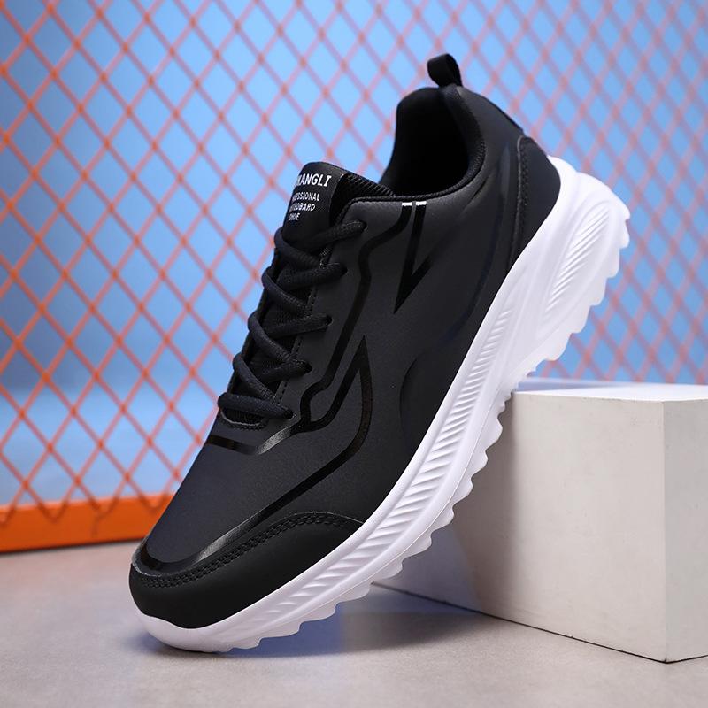 Xiyin large size lightweight soft sole men's sports shoes leather surface waterproof casual running shoes men's shoes spot