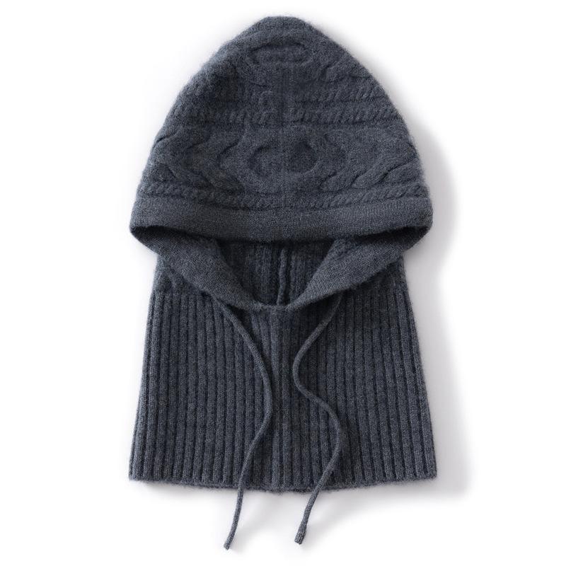 Balaclava Hat Cashmere Hat Women's Winter Warm Hat Scarf Integrated Ear Protection Wool Knitted Hat