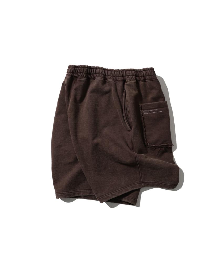ANGLAN Heavyweight Washed Sweat Shorts - Brown