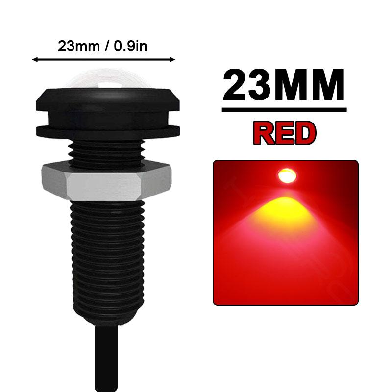 2/10 PCS 18MM/23MM Car Eagle Eye LED Light 12V Daytime Running Light DRL Auto Parking Singal Lapms For Motorcycle Car Red Yellow