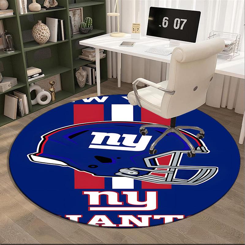 New York Logo Round Rug for Livingroom,Bedroom, Palyroom, Chair Rug, Area Rug, Circle Carpet, Large Size Fan Christmas Gift