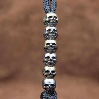 3pcs Mini Skull Head Brass Knife Beads Lanyard Pendants Jewelry DIY Paracord Bracelets Accessories EDC Umbrella Rope Hangings.