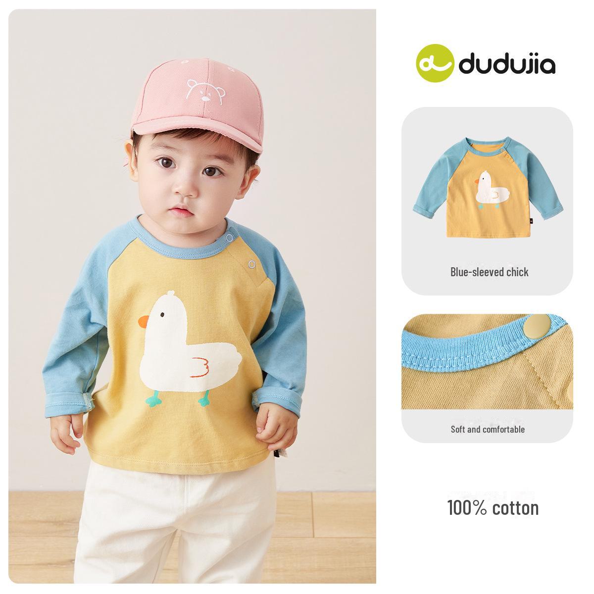 

«Детская футболка с длинными рукавами Dudu для весны и осени — детский топ унисекс» 90 cm