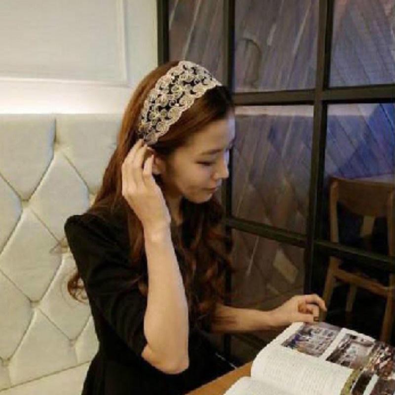 S-shaped Lace Headband Ultra-fine Handmade Embroidered Lace Hair Hoop