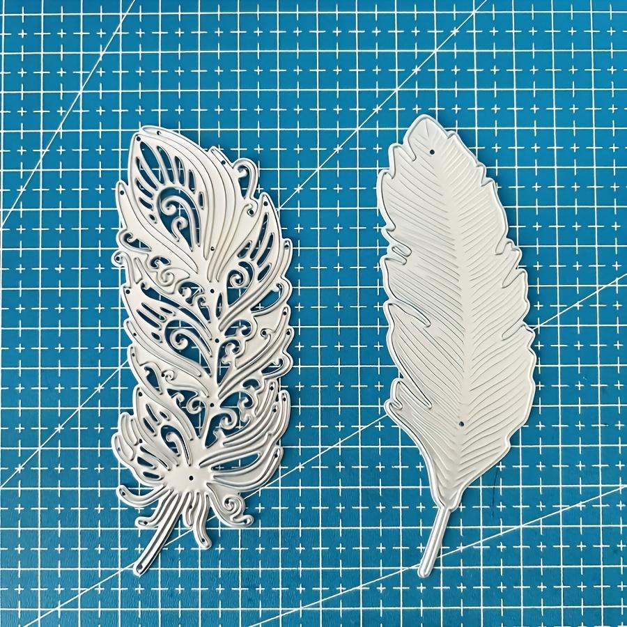 2pcs Feathers Metal Die cutting Dies For DIY Scrapbooking Photo Album Decorative Embossing Folder Stencil Die Cut