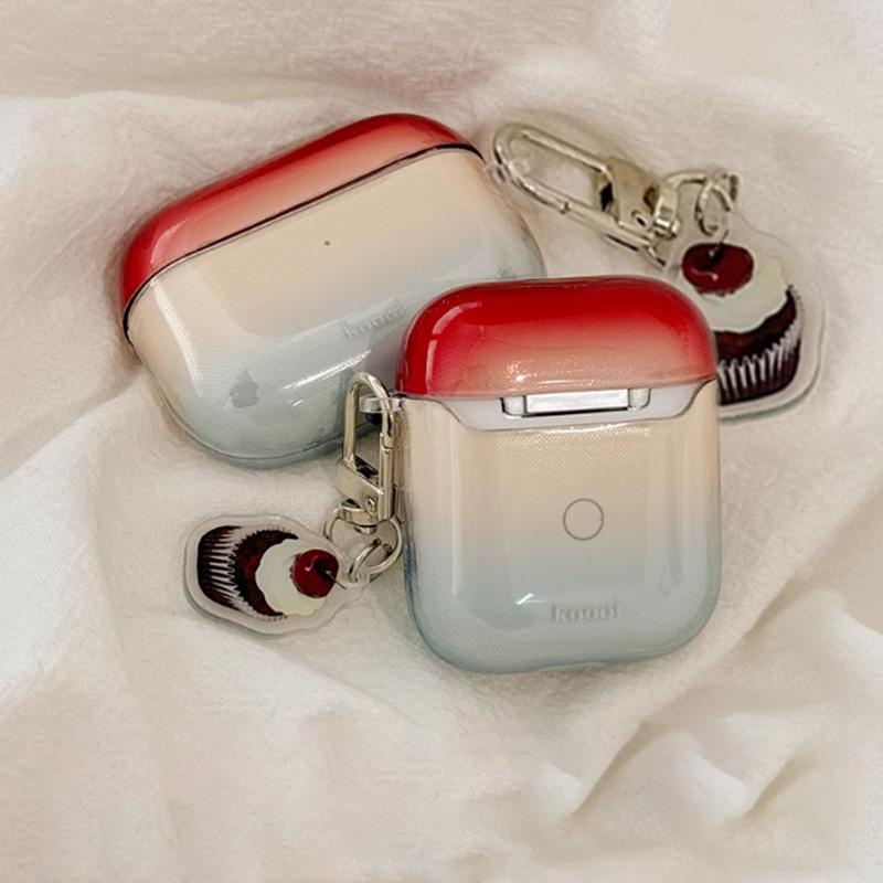 Ins Gradual Change Red Smudge Earphone Case Protective Cover for AirPods 1/1/1/1/pro/pro1 Generation Earphone Cover