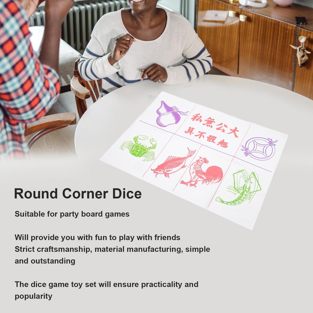 Різьблення Риба Креветка Краб Кубики Гра Настільна Біла Круглі Кути Кубики Інтерактивні Ігри Риба Креветка Краб Кубики Гра Настільна