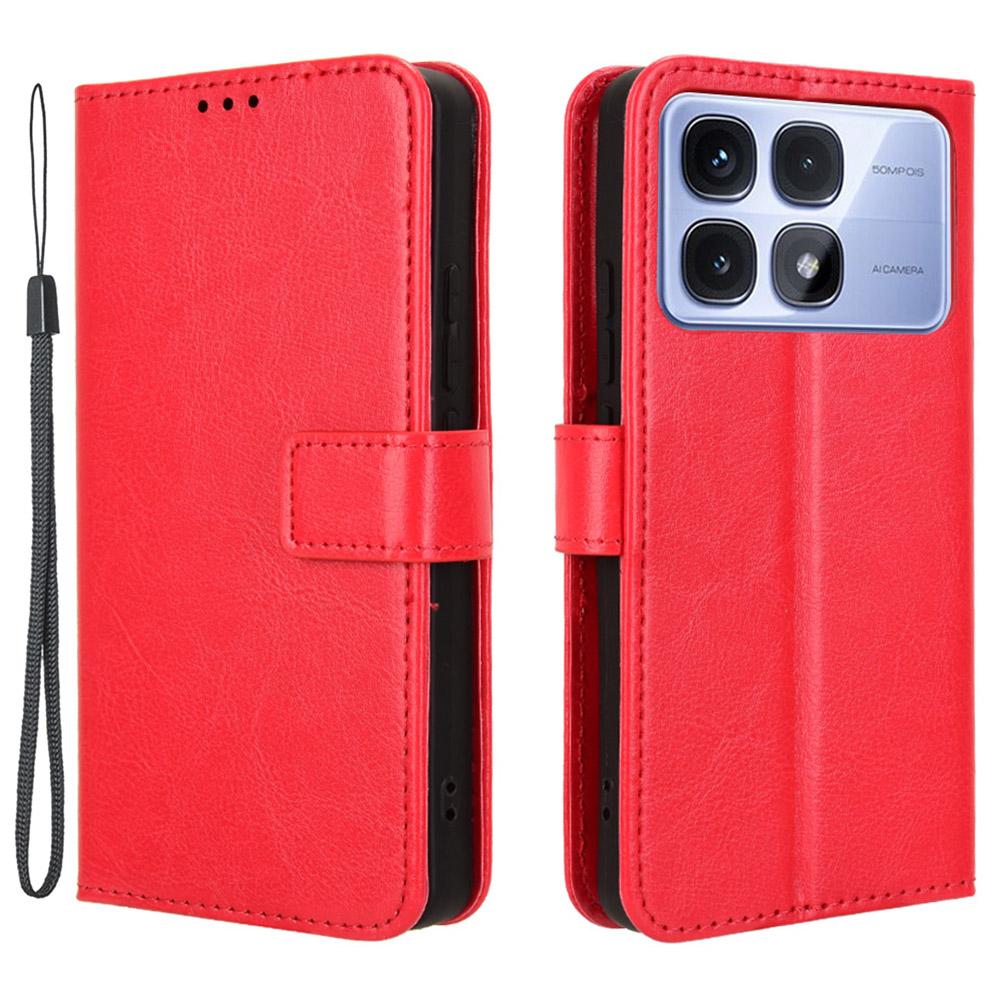 For Xiaomi Redmi K70 Ultra Phone Stand Case Crazy Horse Texture PU Leather Cover Wallet