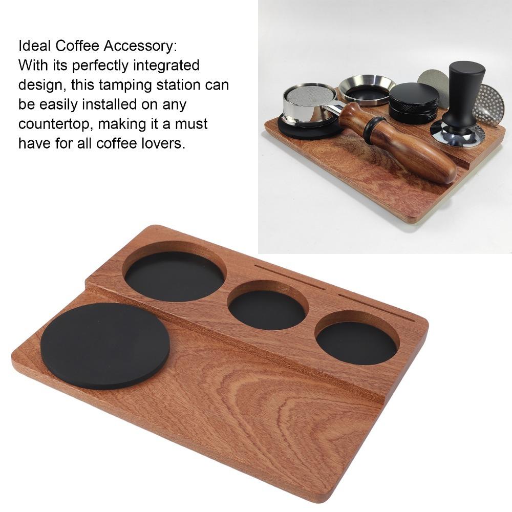 Anti-Slip Pads Wooden Tamping Mat Slip Proof Espresso Tamping Mat Tamper Holder For Espresso