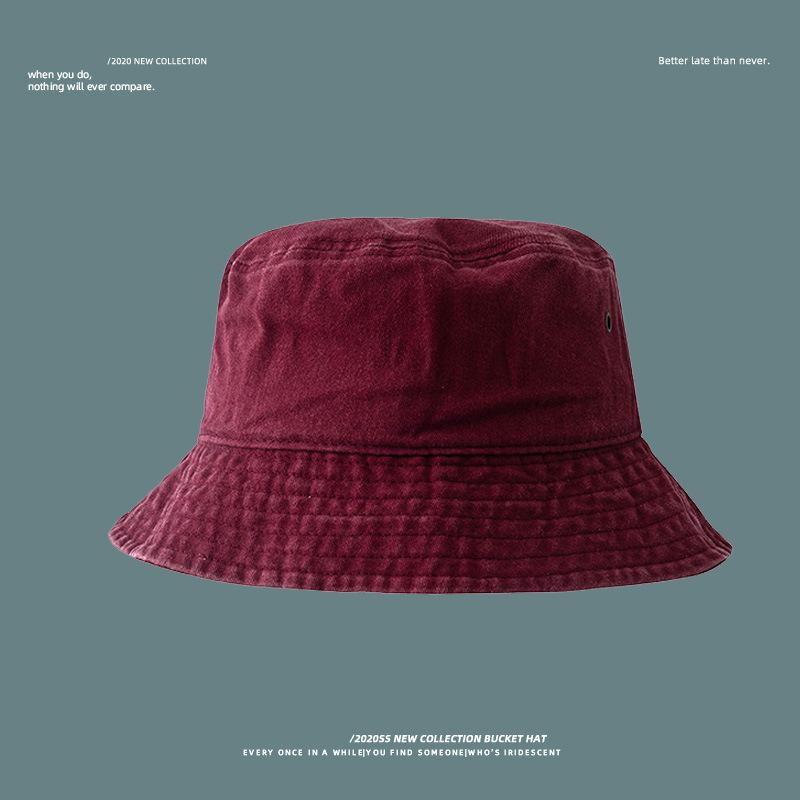 Washed denim bucket hat sun hat women's fashion spring and summer sun protection outdoor face small big brim tide basin hat