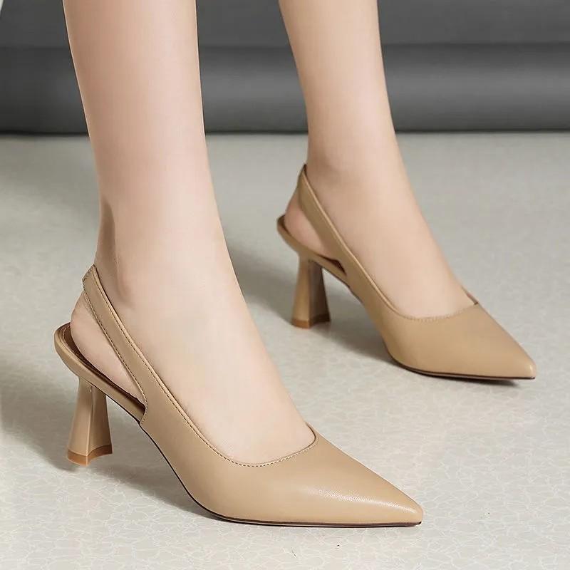 Fashion Elegant Wear-resistant Bag-toe Casual Back Strap Sandals Women Sandals 2025 New Summer Fashionable Comfortable High Heels Shoes