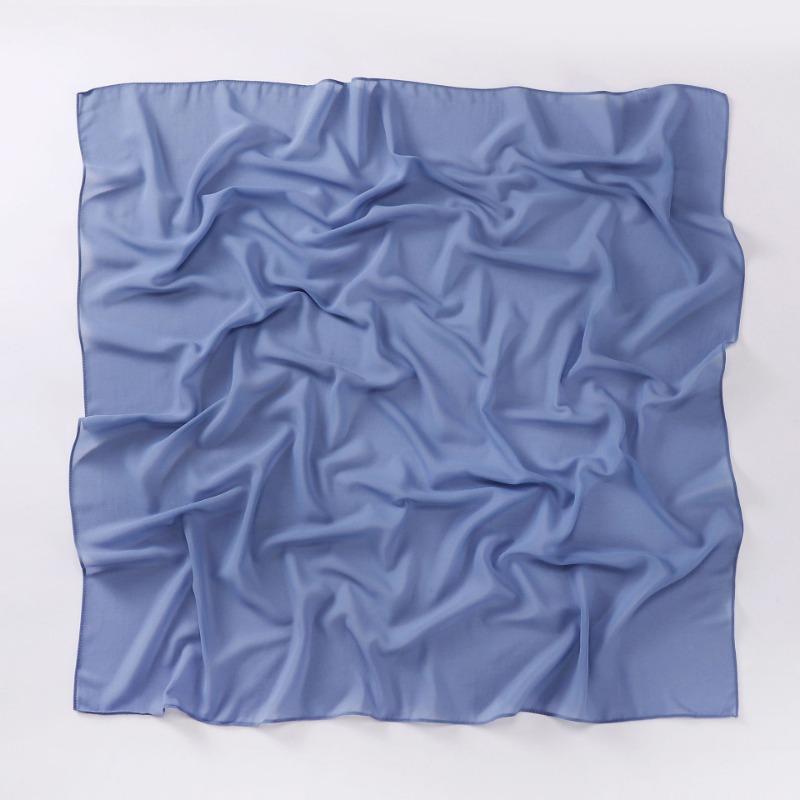Versatile Solid Chiffon Scarf 90cm Square Headscarf For Women