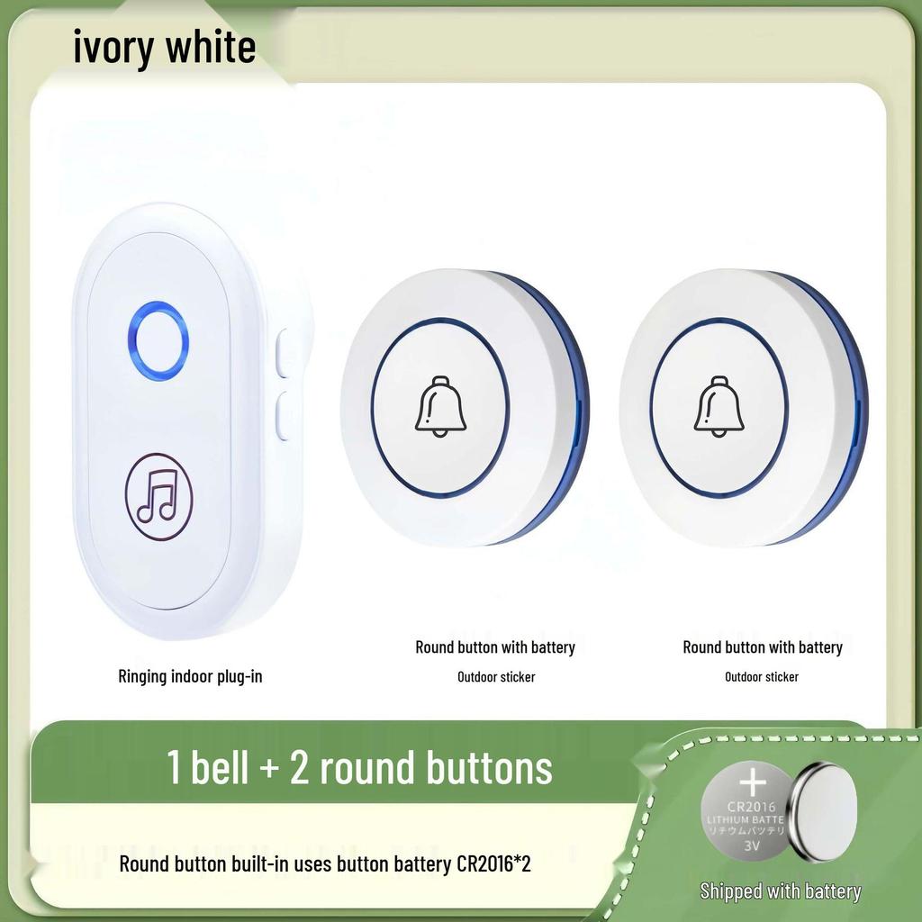 Long-Range Home Wireless Doorbell with Dual Receivers and Remote Control for Seniors