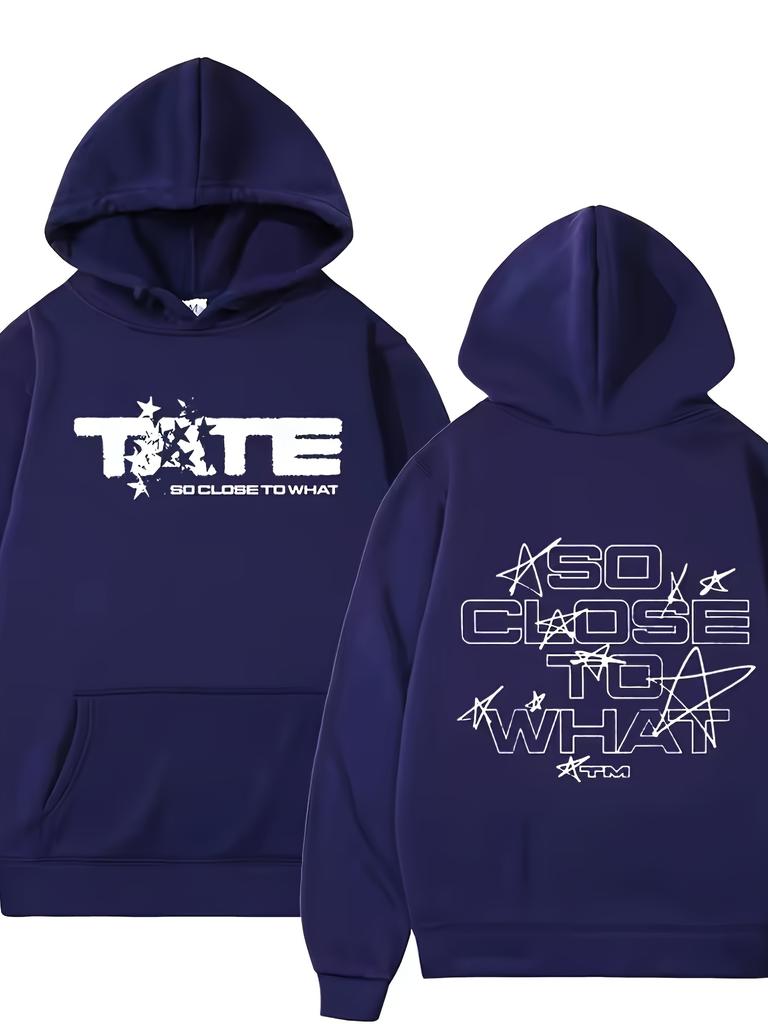 Men'S Casual Oversized Hoodie Long Sleeve Polyester Drawstring Hood Hot Stamping Design Perfect for Fall Winter Sweater Hoodie