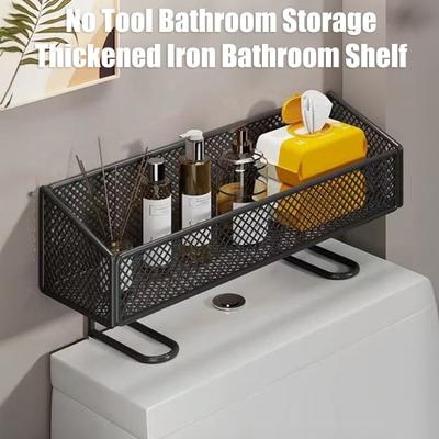 Bathroom Shelves Over Toilet Tank Easy Installation Thickened Iron Mesh Design Open Storage