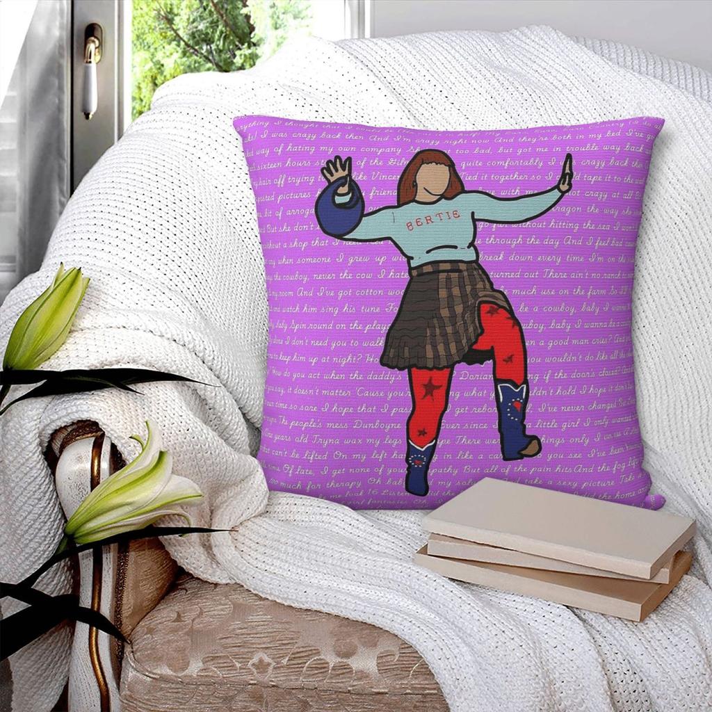 Cmat Lyric Portrait Square Pillowcase Polyester Linen Velvet Printed Zip Decorative Pillow Case Car Cushion Cover