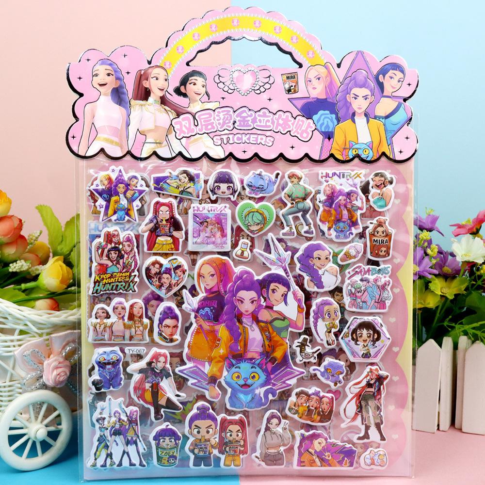 Witch Hunter Kpop Peripheral Portable 3D Cartoon Sticker Children 3D Bubble Sticker Reward Sticker