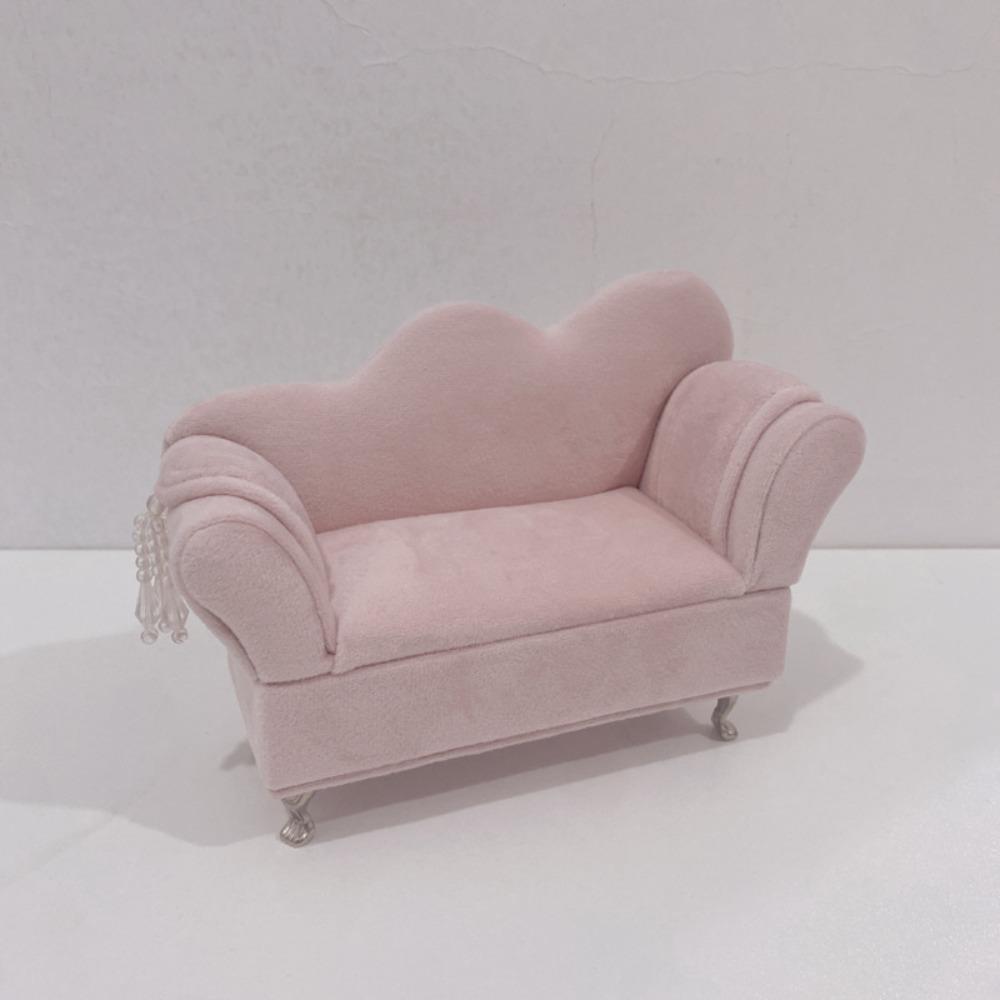Dutch Velvet Sofa Shaped Jewelry Box Bracelet Doll House Furniture  Jewelry Store